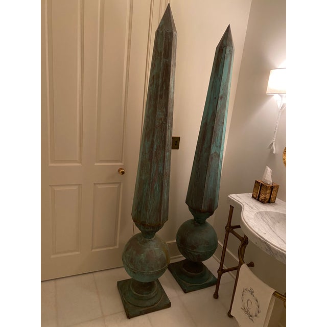 Green Pair of Early 21st Century Copper Corbels For Sale - Image 8 of 8