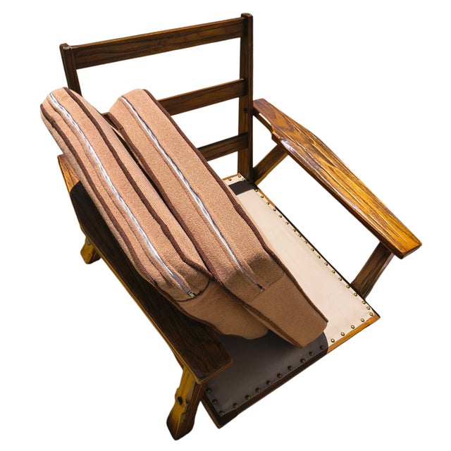 Wood Mid-Century Ranch Oak Lounge Chair Attributed to A. Brandt For Sale - Image 7 of 11