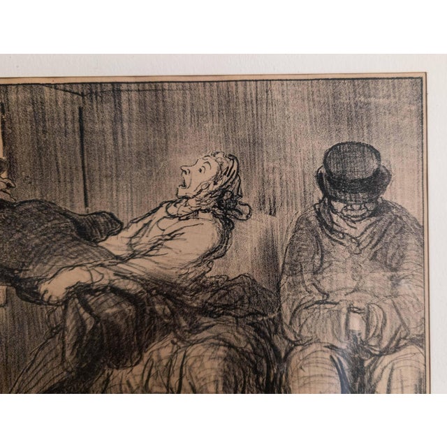 Black 19th Century French Lithograph Print "En Chemin De Fer" by Honore Daumier For Sale - Image 8 of 15