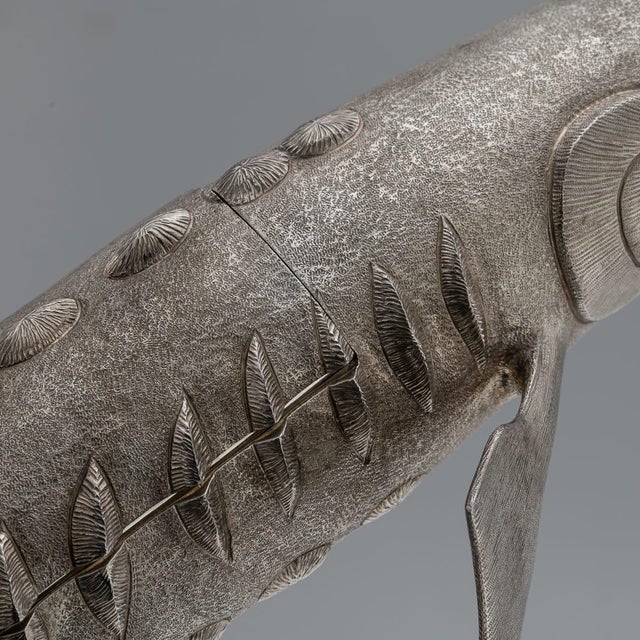 20th Century Elizabeth II Silver Sturgeon-Form Caviar Server from Asprey & Co, 1965, Set of 2 For Sale - Image 12 of 18