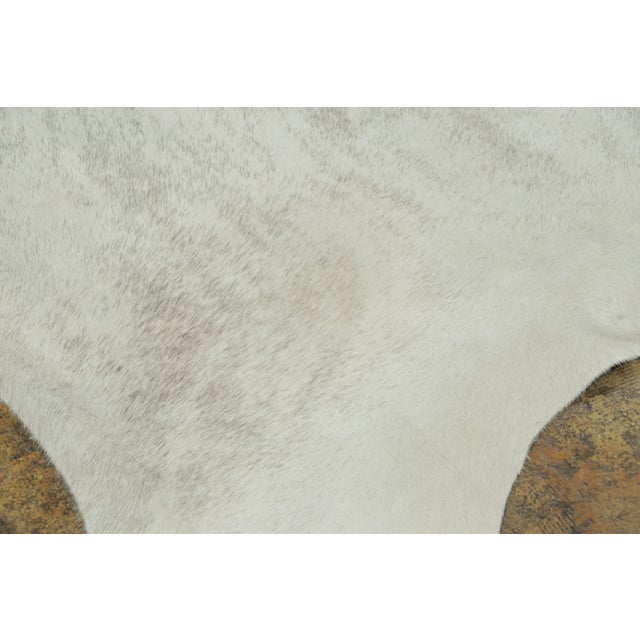 Animal Skin Rug & Kilim’s Contemporary Cowhide Rug With Stripes in Soft White & Gray Tones For Sale - Image 7 of 9