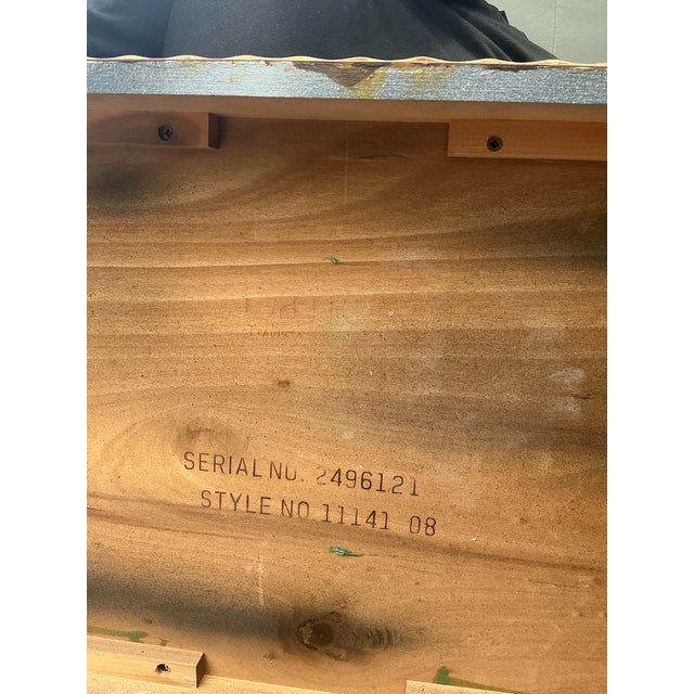 Mid-Century Modern Vintage Fluted Edge Tortoise Faux Finished Lane Console Table For Sale - Image 3 of 12