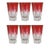 Mid-Century Modern Vintage Cut to Clear Cranberry Shot Glasses in Original Box Set of 6 - Italy For Sale - Image 3 of 5