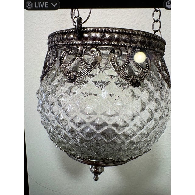 1970s Three Moroccan Style Hanging Candle Holders For Sale - Image 4 of 5