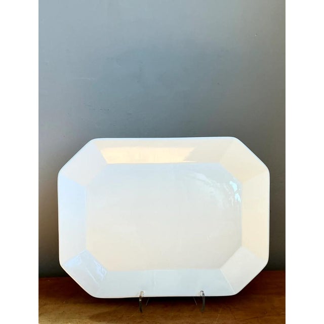 Vintage White Ceramic Serving Platter For Sale - Image 4 of 12