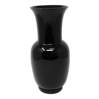 Black Opalino Vase by Venini of Murano For Sale