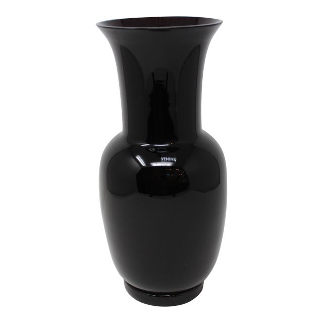 Black Opalino Vase by Venini of Murano For Sale