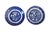 1940s Vintage Blue and White Porcelain Decorative Set of 5 Plates Made in Japan For Sale - Image 5 of 11