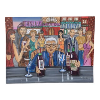 French Bar Scene Painitng For Sale