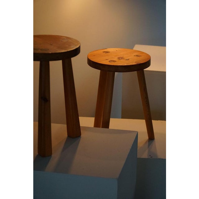 Set of Swedish Pine Tripod Stools, 1960s For Sale - Image 13 of 15