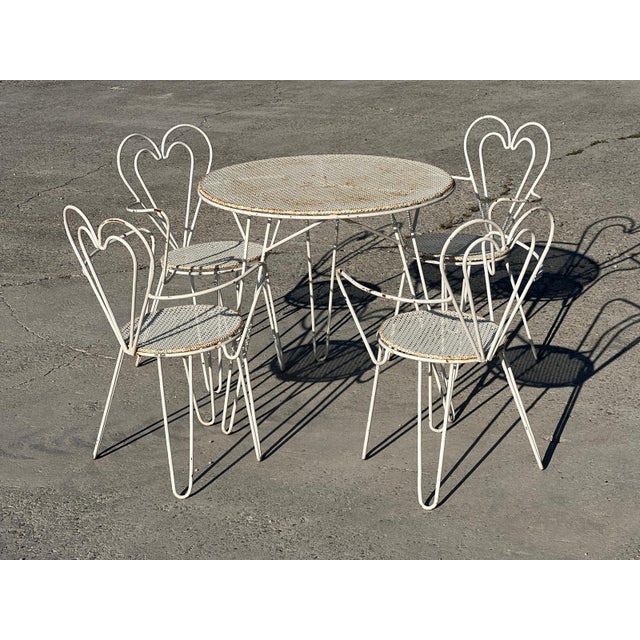 Wrought Iron Garden Furniture by Mathieu Matégot, 1950, Set of 5 For Sale - Image 9 of 9