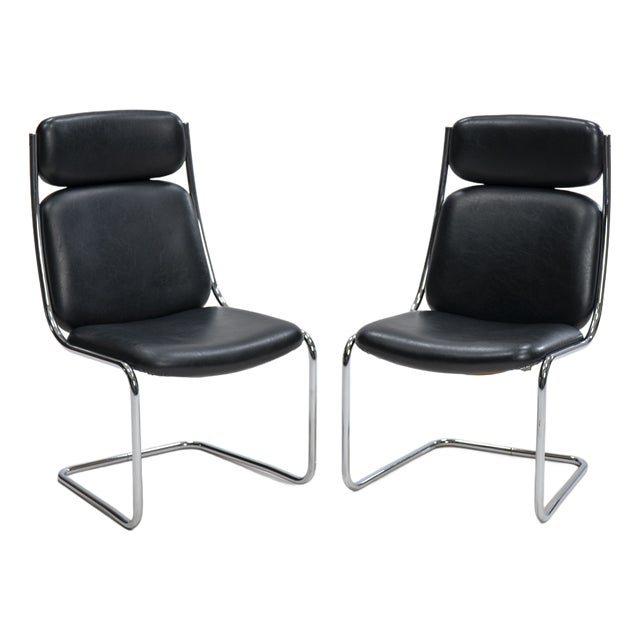 Set of Cantilever Leather Chairs from Mauser Werke Waldeck, 1950s For Sale
