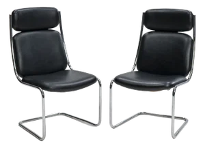 Set of Cantilever Leather Chairs from Mauser Werke Waldeck, 1950s