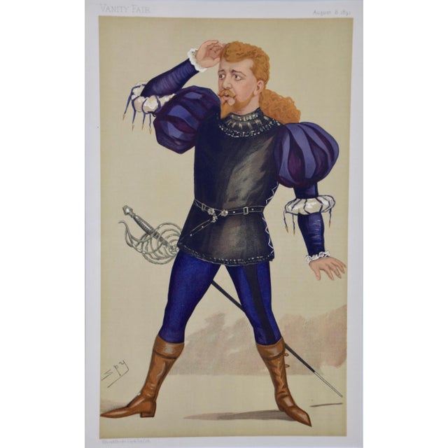 A hand colored Vanity Fair caricature of a 19th century opera singer, M Jean de Reszke, entitled 'Polish Tenor'. The print...