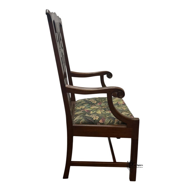 Late 20th Century Vintage Kittinger Traditional Chippendale Style Mahogany Accent / Dining Chairs - Pair For Sale - Image 5 of 12