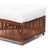 1990s Art Deco Presidents Nantucket Stick Walnut Finished Reed Rattan Otttoman For Sale - Image 4 of 4