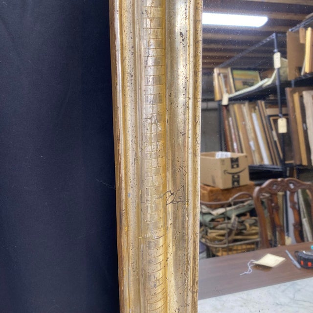 French Louis Philippe Gold Leaf Giltwood Wall Mirror Early 19th Century For Sale In Portland, ME - Image 6 of 7