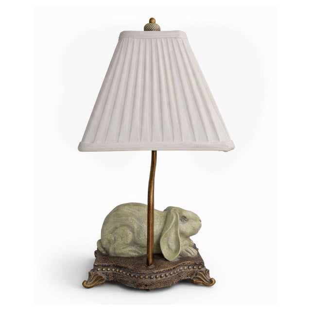 Vintage Figural Bunny Rabbit Table Lamp With Crackle Glaze For Sale - Image 10 of 11