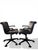 Vintage Sapper Office Chairs in Black Leather on Glides by Richard Sapper for Knoll, 1979, Set of 2 For Sale - Image 6 of 14