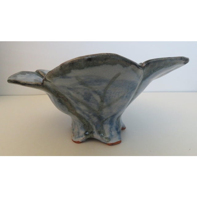 Japanese Studio Art Pottery Ikebana Vase 3 Flower Tubes Floral Frog Signed Hand-Made For Sale - Image 3 of 7