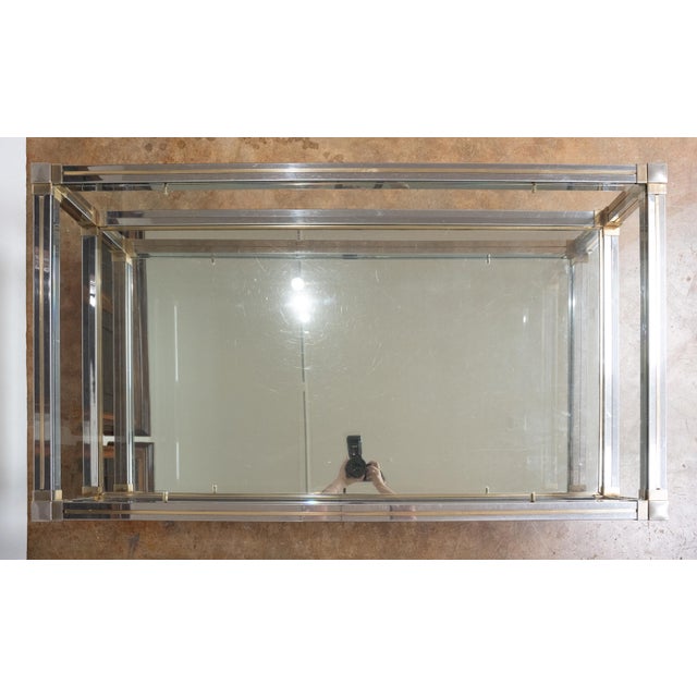 Large Italian Modern Rectangula Cocktail or Coffee Low Table of Chrome and Brass For Sale - Image 10 of 15