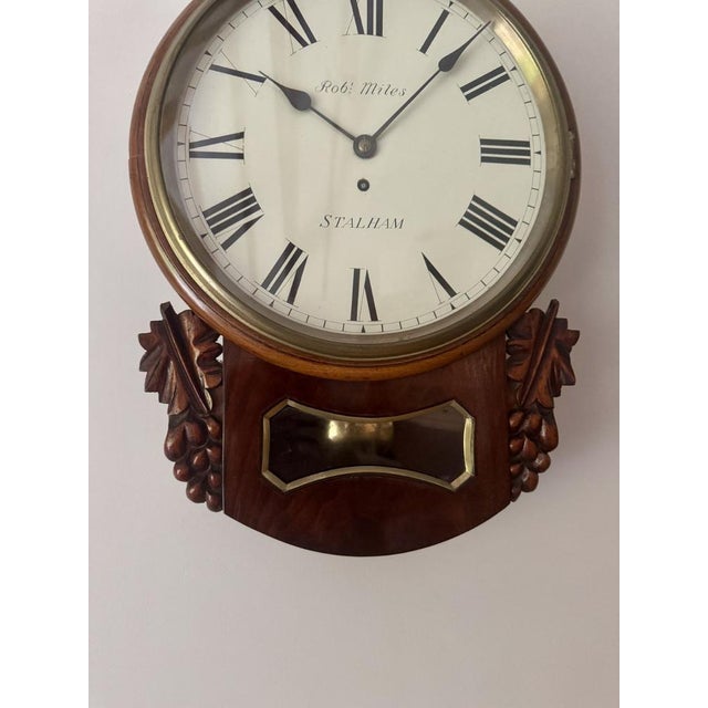 Antique Mahogany Drop Dial Wall Clock, 1880 For Sale - Image 4 of 9