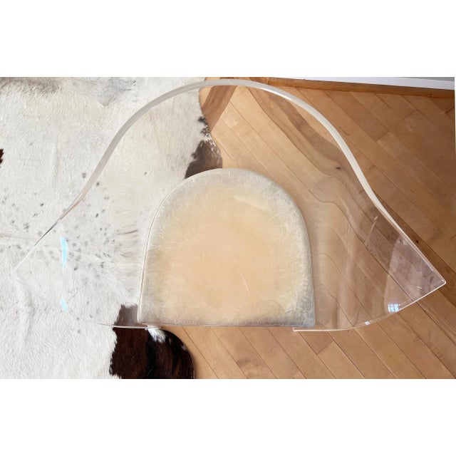 Plastic Vintage 1970s Acrylic Glass Armchair Attributed to Vladimir Kagan For Sale - Image 7 of 12