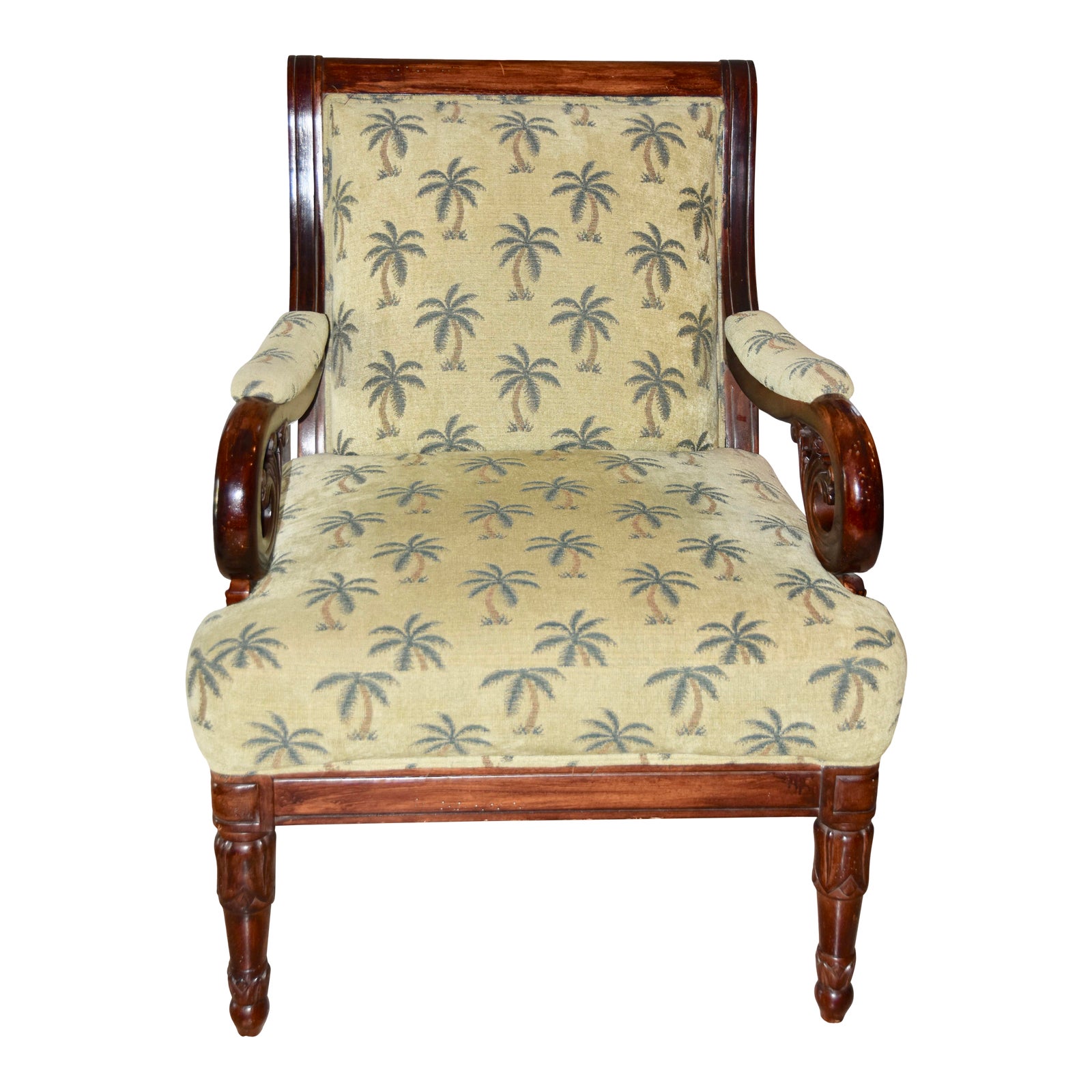 Best Chairs Inc Fabric Palm Tree Armchair Chairish