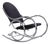 70s Sculptural Chrome + Black Velour Rocking Chair Rocker Manner Milo Baughman For Sale