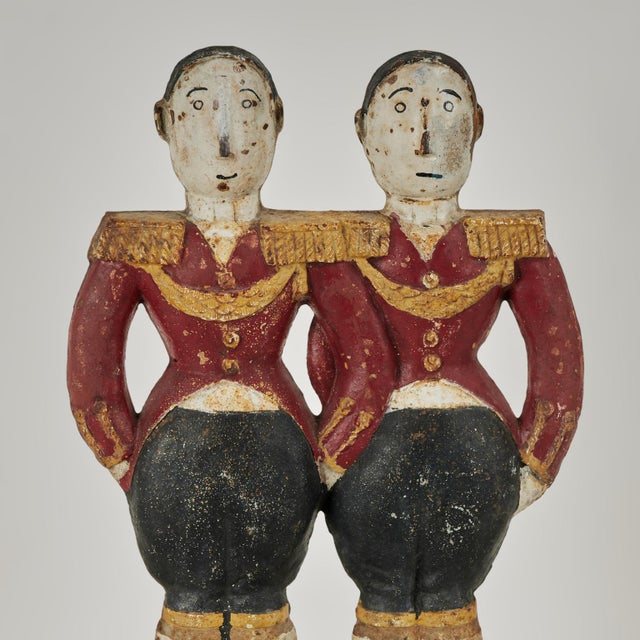 Art Deco Cast Iron Double Footmen Doorstop by Hubley Anne Fish For Sale In West Palm - Image 6 of 9