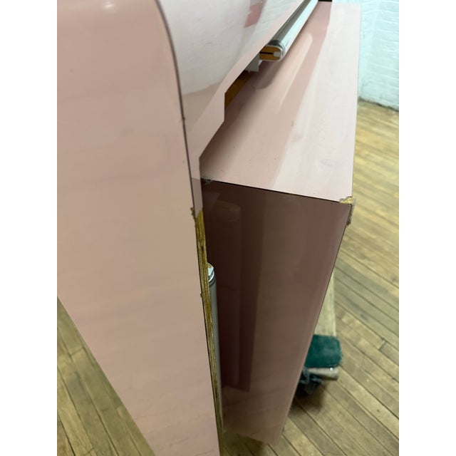1980s 1980 Postmodern Pink Laminate Bullnose Queen Platform Bed For Sale - Image 5 of 5