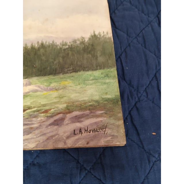 1910s 1910s Esquimalt Harbor b.c. Canada Painting Lillian a Howard Santa Cruz, Ca Artist For Sale - Image 5 of 6