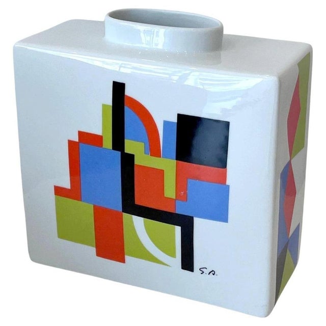 Venise Ceramic Vase after Sonia Delaunay For Sale - Image 6 of 6