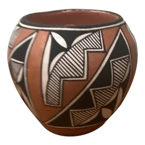 Vintage Acoma Pottery Handmade Stunning Polychromed Jar Artist Signed
