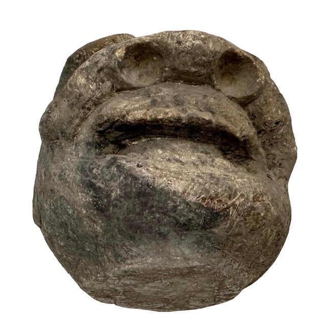 Late 19th-Century Antique Chinese Carved Stone Heracles Head For Sale - Image 14 of 14