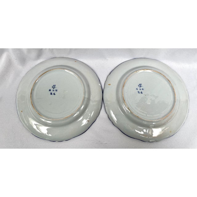 1800s Keller & Guerin Faience Floral Plates - a Pair For Sale - Image 10 of 12