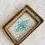 Arts & Crafts A Set of Two Rectangular Trays With Blue Floral and Leaf Patterns Rattan and Mother-of-Pearl Inlays For Sale - Image 3 of 5