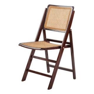Vintage German Modernist Cane Folding Chair For Sale