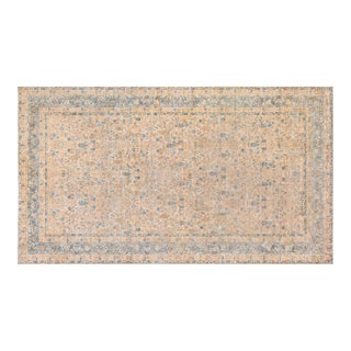 Fine Antique Persian Kirman Beige, Blue, Green Handmade Wool Rug For Sale