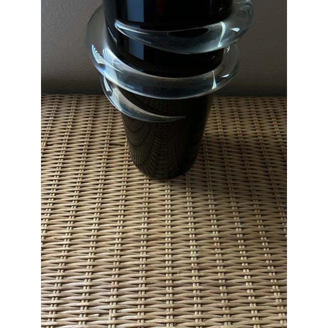 Signed Geometric Black Glass Vase For Sale - Image 10 of 10
