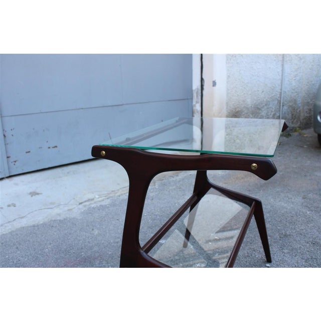 Wood Minimalist Wood and Glass Coffee Table attributed to Cesare Lacca, 1950 For Sale - Image 7 of 13