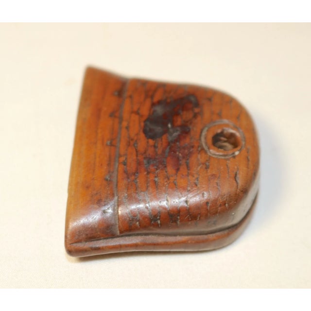 Brown Rare Antique Handmade 1800's Japanese Foo Dogs Boxwood Inro Netsuke Carved Wood For Sale - Image 8 of 9