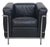 LC2/1 Chair in Black Pelle Leather by Le Corbusier, 2000s For Sale
