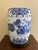 Late 20th Century Chinoiserie Blue and White Porcelain Garden Stool or Side Table on Wooden Stand For Sale - Image 9 of 12