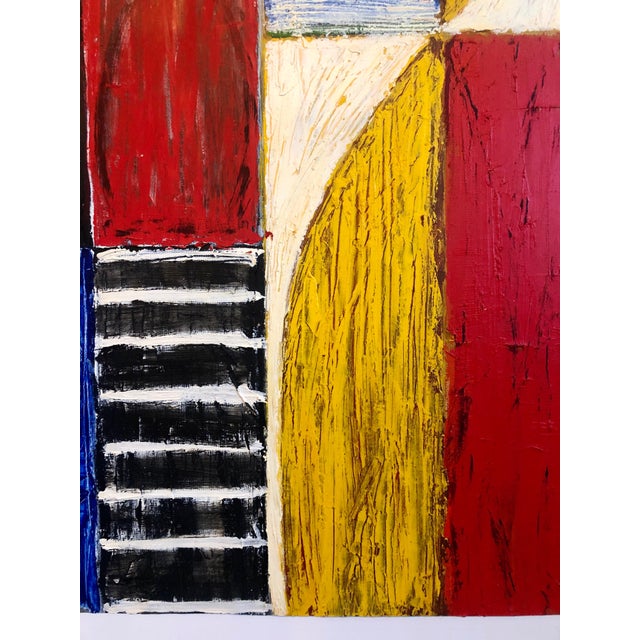 Joan KahnJoan Kahn Rome Vibrant Bold Color Abstract Expressionist Modernist Oil Painting, 1987 For Sale In Miami - Image 6 of 8