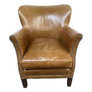 Sunrise Home Leather Wingback Armchair For Sale