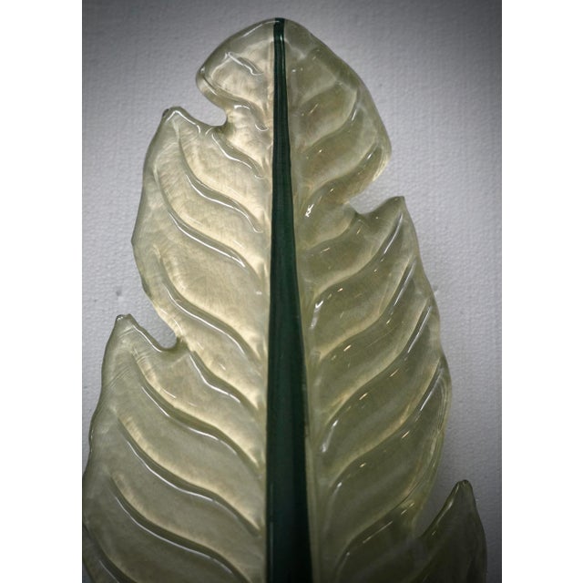 1980s Murano Green Glass and Brass Wall Light, 1980s For Sale - Image 5 of 9
