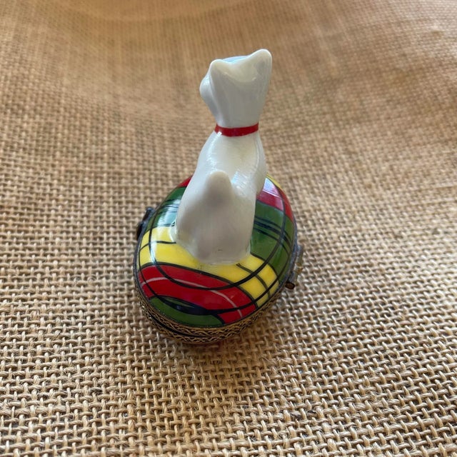 1980s 1980s Limoges Porcelain Scottie Dog Box For Sale - Image 5 of 11