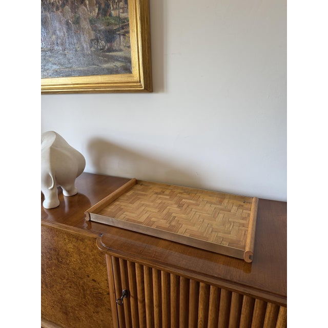 Hollywood Regency Bamboo and Brass Tray, Italy, 1970s For Sale - Image 10 of 16