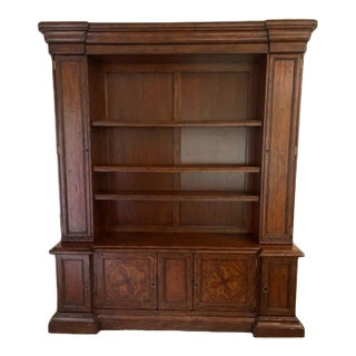 Rustic European Style Italian Inlaid Bookcase For Sale